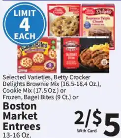 Food City Selected Varieties, Betty Crocker Delights Brownie Mix or Cookie Mix or Frozen, Bagel Bites offer