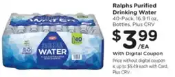 Ralphs Ralphs purified drinking water offer
