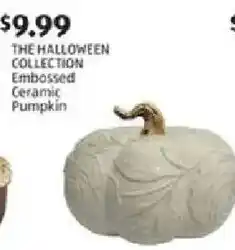 Aldi The Halloween Collection Embossed Ceramic Pumpkin offer