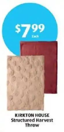 Aldi Kirkton House Structured Harvest Throw offer