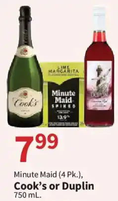 Food City Minute Maid (4 Pk.), Cook's or Duplin offer