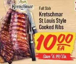 IGA Kretschmar St Louis Style Cooked Ribs offer