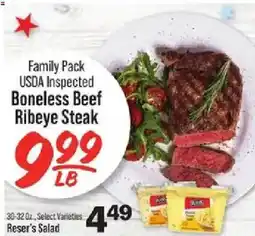IGA Family Pack USDA Inspected Boneless Beef Ribeye Steak offer