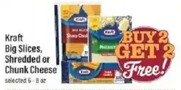 Lowes Foods Kraft Big Slices, Shredded or Chunk Cheese offer