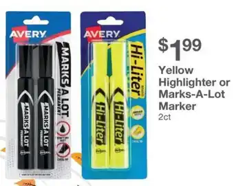Avery yellow highlighter or marks-a-lot marker