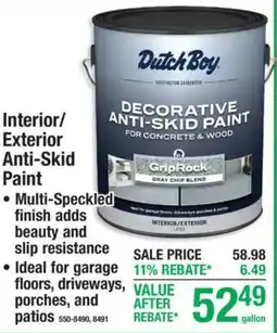 Menards Dutch Boy decorative anti-skid paint offer