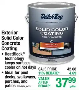 Menards Dutch Boy solid color concrete coating offer