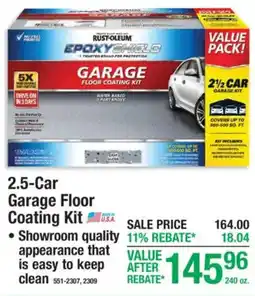 Menards Rust-Oleum epoxy shield garage floor coating kit offer