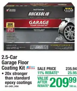 Menards Rust-oleum rocksolid 2.5-car garage floor coating kit offer