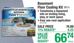 Menards Rust-Oleum Epoxy Shield Basement Floor Coating Kit offer