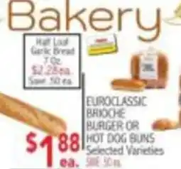 Ingles Markets Euroclassic brioche burger or hot dog buns offer