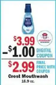 Schnucks Crest Mouthwash offer
