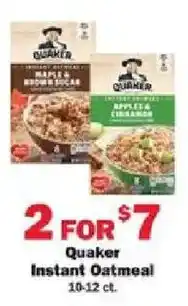 Schnucks Quaker Instant Oatmeal offer