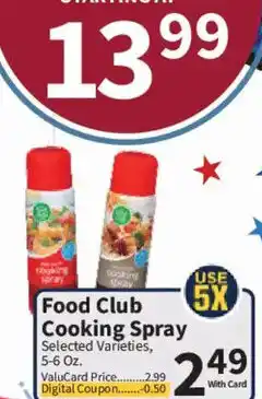 Food City Food Club Cooking Spray offer
