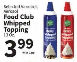 Food City Food Club Whipped Topping offer