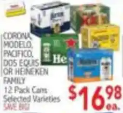 Ingles Markets Corona, Modelo, Pacifico, Dos Equis or Heineken Family offer