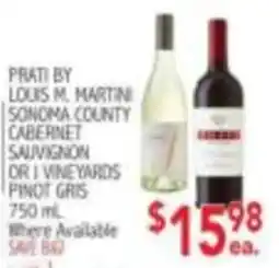 Ingles Markets Prati by Louis M. Martini Sonoma County Cabernet Sauvignon or Pinot Gris offer