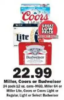 Schnucks Miller, Coors or Budweiser offer