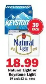 Schnucks Natural Light or Keystone Light offer