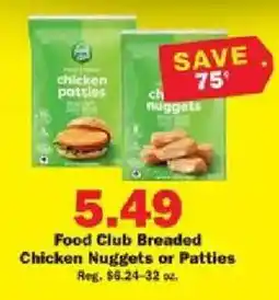 Schnucks Food Club Breaded Chicken Nuggets or Patties offer