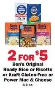 Schnucks Ben's Original Ready Rice or Risotto or Kraft Gluten-Free or Power Mac & Cheese offer