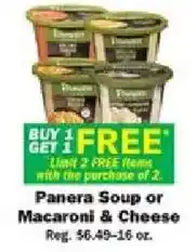 Schnucks Panera Soup or Macaroni & Cheese offer