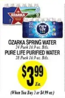 Arlan's Market Ozarka spring water offer