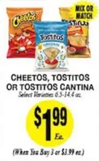 Arlan's Market Cheetos, Tostitos or Tostitos Cantina offer