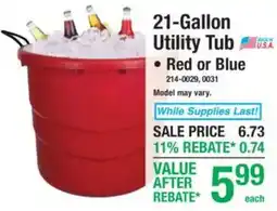 Menards 21-Gallon Utility Tub offer