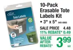 Menards Jokart erasable tote labels kit offer