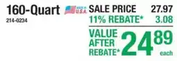 Menards 160-Quart offer
