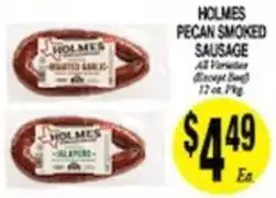 Arlan's Market Holmes pecan smoked sausage offer