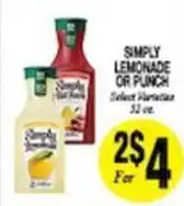Arlan's Market Simply lemonade or punch offer