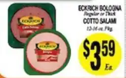 Arlan's Market Eckrich bologna regular or thick cotto salami offer