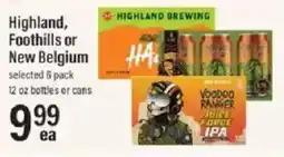 Lowes Foods Highland, Foothills or New Belgium selected 6 pack offer