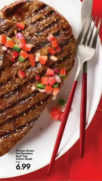 Hy-Vee Strauss GrassFed Boneless Beef Top Sirloin Steak offer