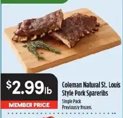 Raley's Coleman Natural St. Louis Style Pork Spareribs offer