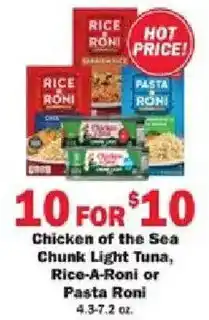 Schnucks Chicken of the Sea Chunk Light Tuna, Rice-A-Roni or Pasta Roni offer