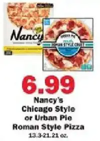 Schnucks Nancy's Chicago Style or Urban Pie Roman Style Pizza offer