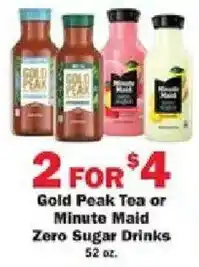 Schnucks Gold Peak Tea or Minute Maid Zero Sugar Drinks offer