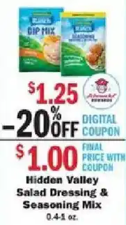 Schnucks Hidden Valley Salad Dressing & Seasoning Mix offer