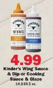 Schnucks Kinder's Wing Sauce & Dip or Cooking Sauce & Glaze offer