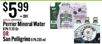 Perrier Mineral Water or San Pelligrino
