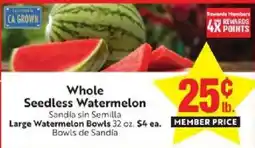 Save Mart Whole Seedless Watermelon offer