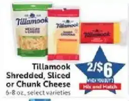 Save Mart Tillamook shredded, sliced or chunk cheese offer