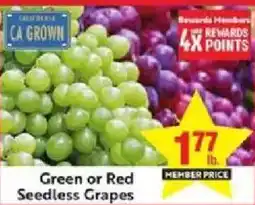 Save Mart Green or Red Seedless Grapes offer