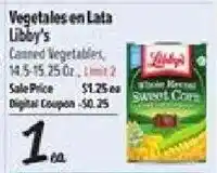 El Super Libby's canned vegetables offer