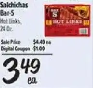 El Super Salchichas Bar-S Hot Links offer