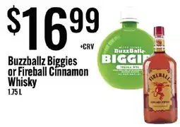 Jons International Buzzballz Biggies or Fireball Cinnamon Whisky offer