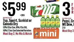 Jons International 7up, Squirt, Sunkist or Canada Dry offer